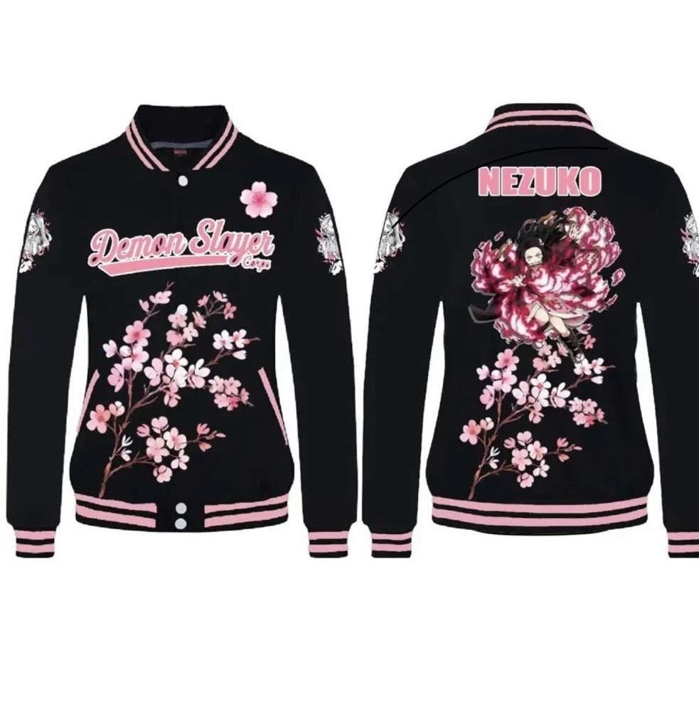 Nezuko Demon Slayer Varsity Jacket