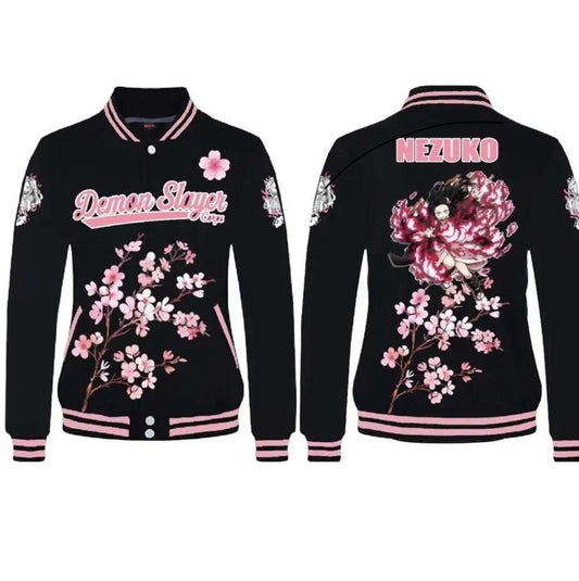 Nezuko Demon Slayer Varsity Jacket