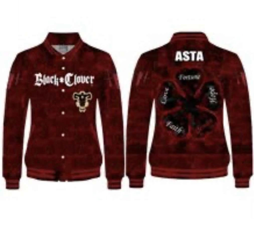 Asta Black Clover Varsity Jacket
