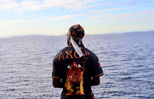 Fire Fist Ace durag/bonnet (orange interior)