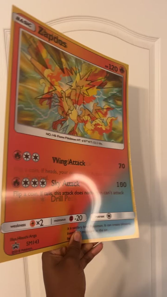 3D Legendary Birds Pokémon Card Poster